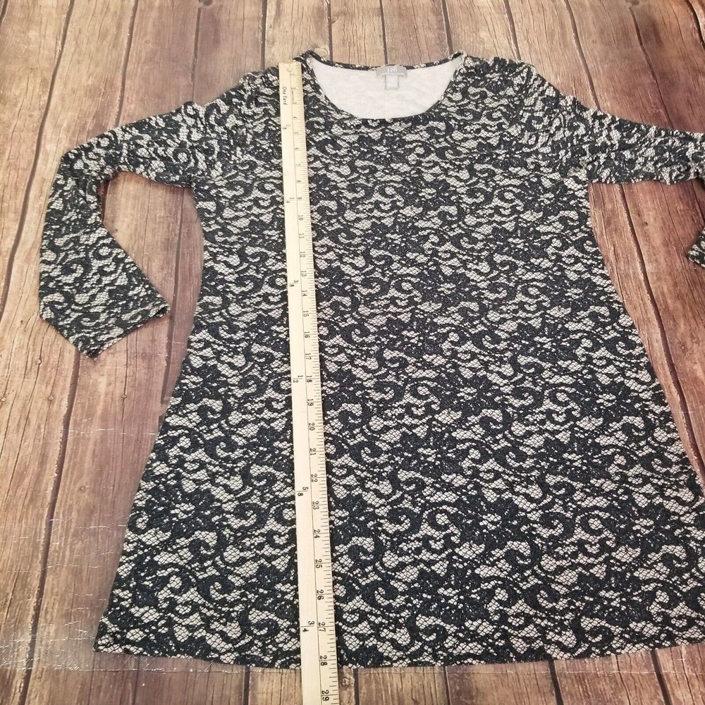 J. Jill Womens Shirt Black Size M Medium Petite Long Sleeve Faux Texture - Picture 5 of 12